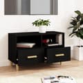 Miniatyrbilde 3 av 11: vidaXL TV-benk svart 80x36x50 cm konstruert tre