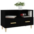 Miniatyrbilde 4 av 11: vidaXL TV-benk svart 80x36x50 cm konstruert tre