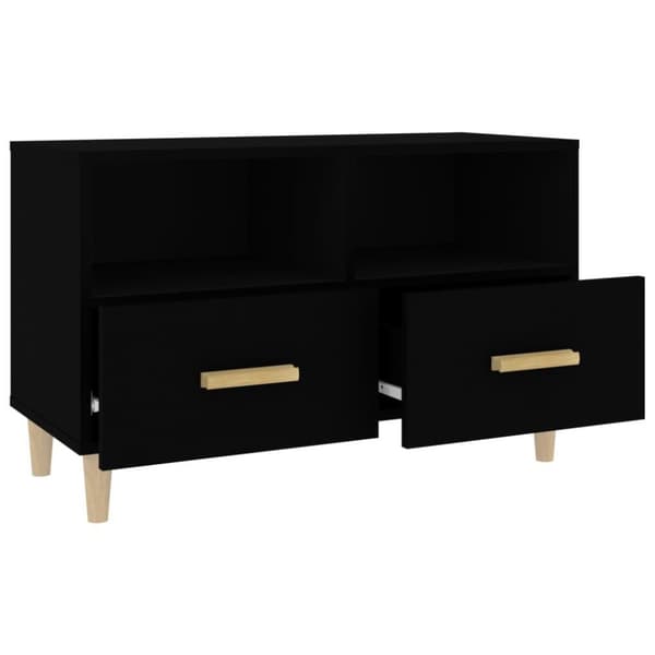 vidaXL TV-benk svart 80x36x50 cm konstruert tre