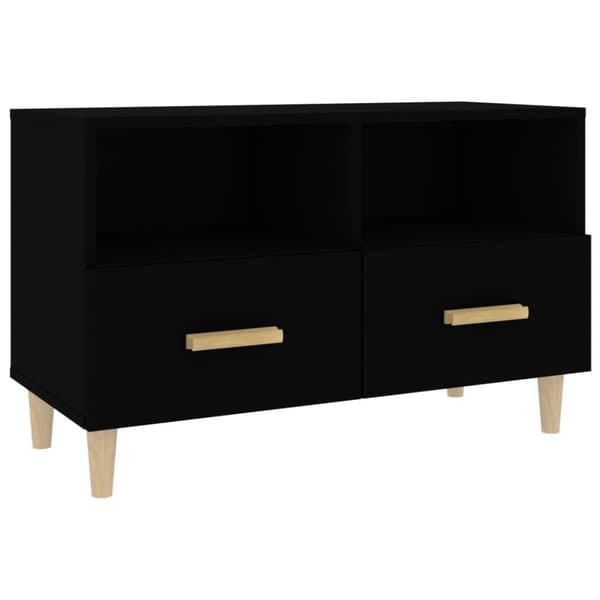 vidaXL TV-benk svart 80x36x50 cm konstruert tre