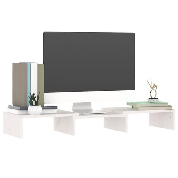 vidaXL Skärmställ vit 60x24x10,5 cm massiv furu