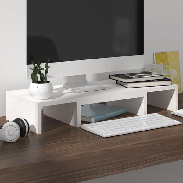 vidaXL Skärmställ vit 60x24x10,5 cm massiv furu