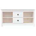 Miniatyrbilde 3 av 11: vidaXL TV-benk hvit 103x36,5x52 cm heltre furu