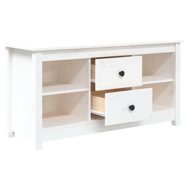 vidaXL TV-benk hvit 103x36,5x52 cm heltre furu