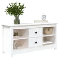 Miniatyrbilde 7 av 11: vidaXL TV-benk hvit 103x36,5x52 cm heltre furu