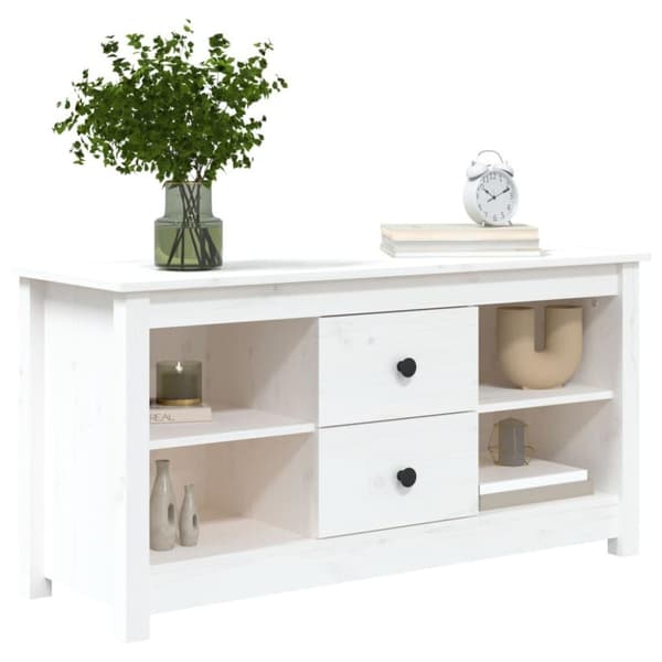 vidaXL TV-benk hvit 103x36,5x52 cm heltre furu