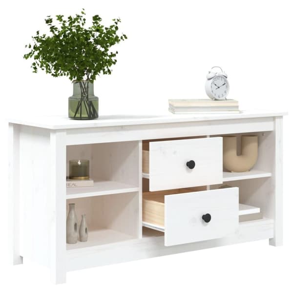 vidaXL TV-benk hvit 103x36,5x52 cm heltre furu