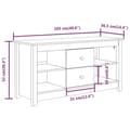 Miniatyrbilde 10 av 11: vidaXL TV-benk hvit 103x36,5x52 cm heltre furu