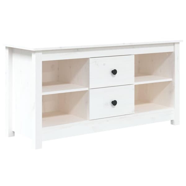 vidaXL TV-benk hvit 103x36,5x52 cm heltre furu