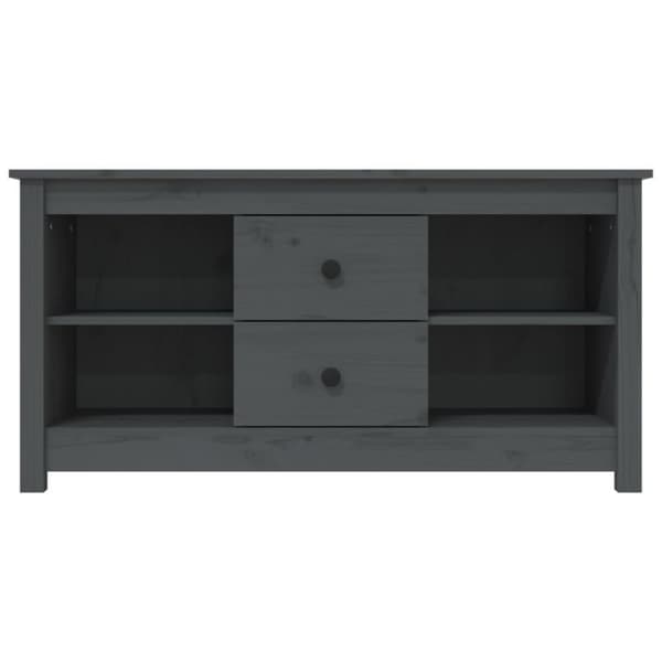 vidaXL Tv-bänk grå 103x36,5x52 cm massiv furu