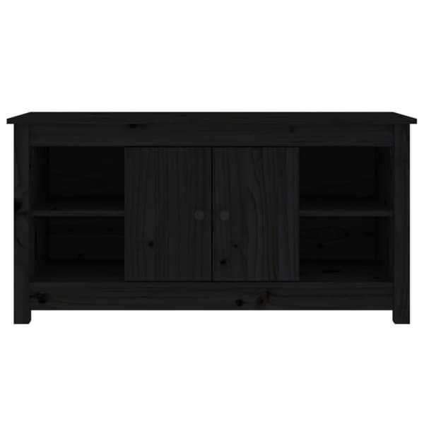 vidaXL TV-benk svart 103x36,5x52 cm heltre furu