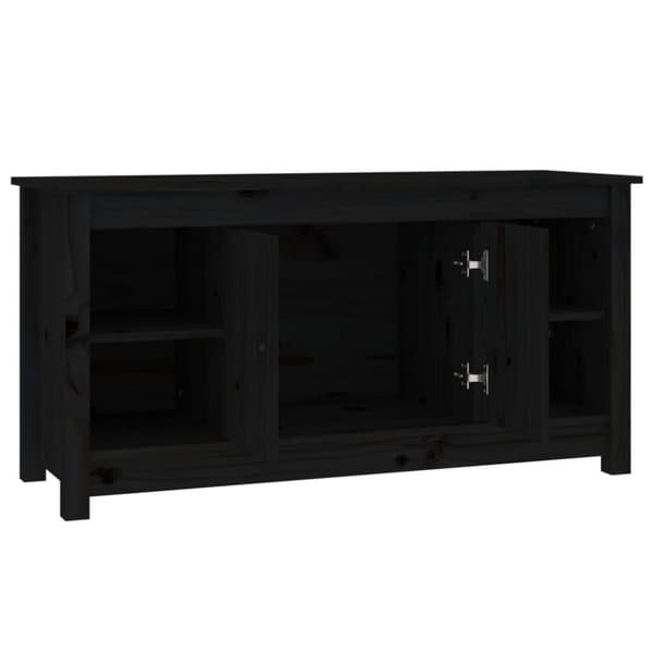 vidaXL TV-benk svart 103x36,5x52 cm heltre furu