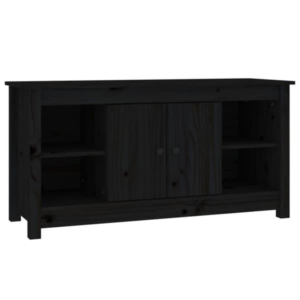 vidaXL TV-benk svart 103x36,5x52 cm heltre furu