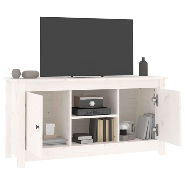 vidaXL TV-benk hvit 103x36,5x52 cm heltre furu