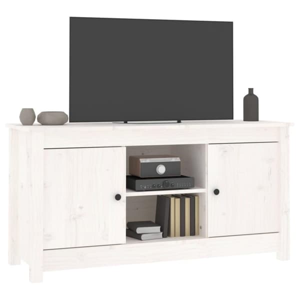 vidaXL TV-benk hvit 103x36,5x52 cm heltre furu