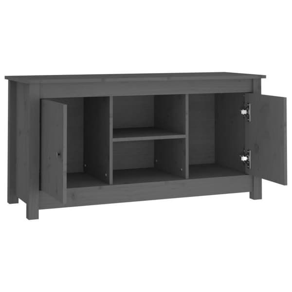 vidaXL Tv-bänk grå 103x36,5x52 cm massiv furu