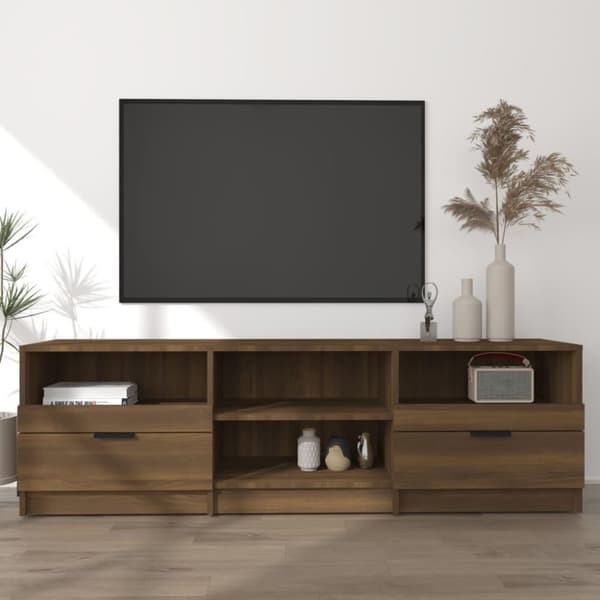 vidaXL TV-benk brun eik 150x33,5x45 cm konstruert tre