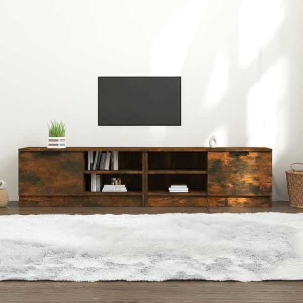vidaXL TV-benker 2 stk røkt eik 80x35x36,5 cm konstruert tre