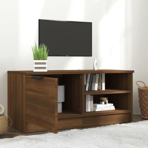 vidaXL Tv-bänk brun ek 80x35x36,5 cm konstruerat trä