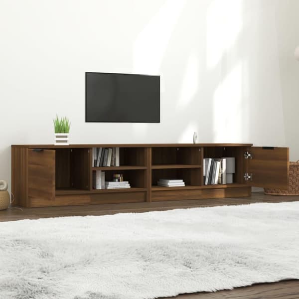 vidaXL TV-benker 2 stk brun eik 80x35x36,5 cm konstruert tre