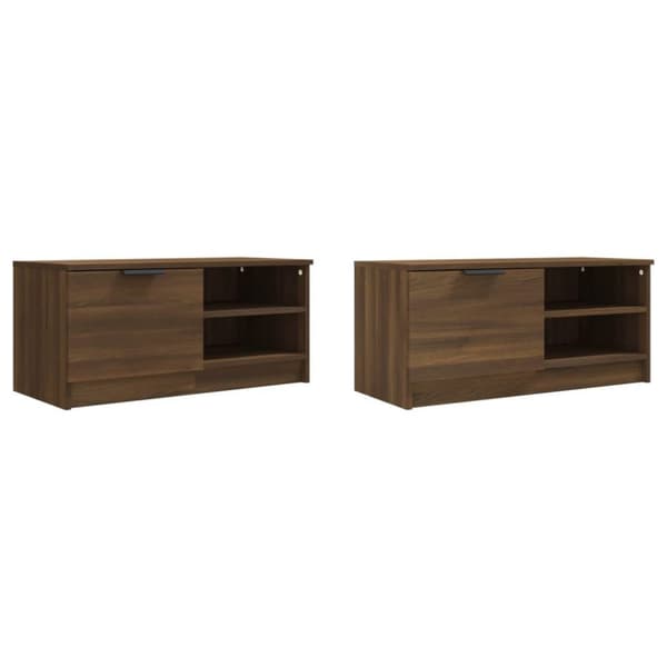 vidaXL TV-benker 2 stk brun eik 80x35x36,5 cm konstruert tre