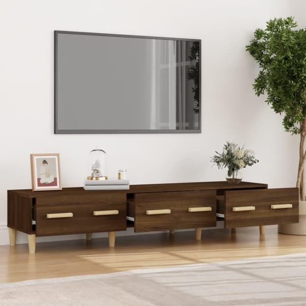 vidaXL Tv-bänk brun ek 150x34,5x30 cm konstruerat trä