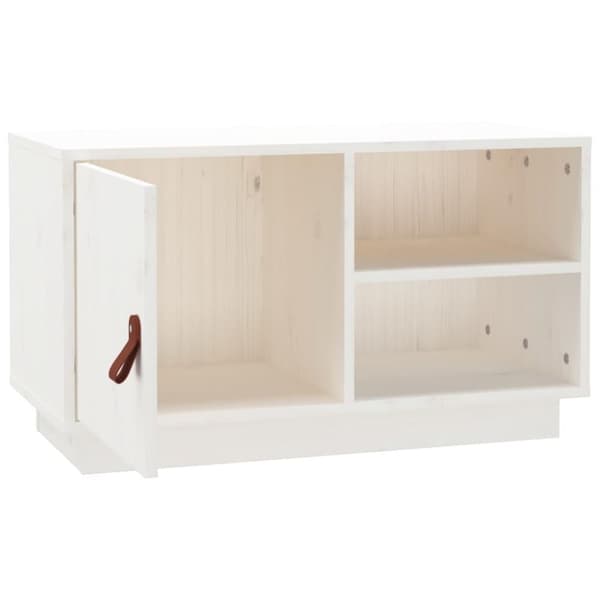 vidaXL Tv-bänk vit 70x34x40 cm massiv furu