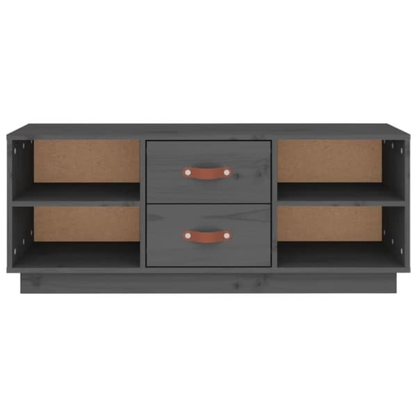 vidaXL TV-benk grå 100x34x40 cm heltre furu