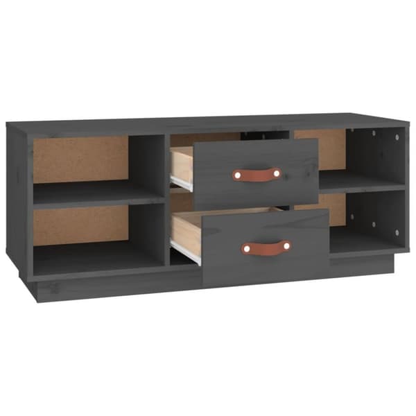 vidaXL TV-benk grå 100x34x40 cm heltre furu