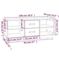 Miniatyrbilde 10 av 11: vidaXL TV-benk grå 100x34x40 cm heltre furu