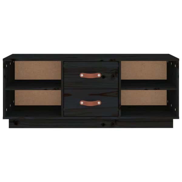 vidaXL TV-benk svart 100x34x40 cm heltre furu
