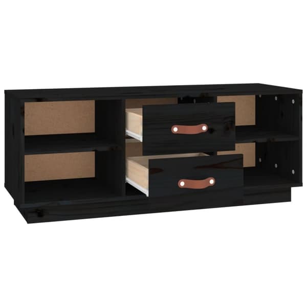 vidaXL TV-benk svart 100x34x40 cm heltre furu