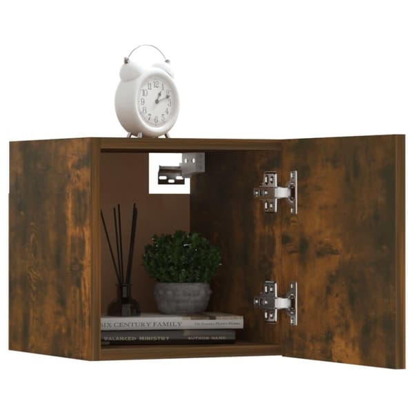 vidaXL Vegghengte TV-benker 8 stk røkt eik 30,5x30x30 cm