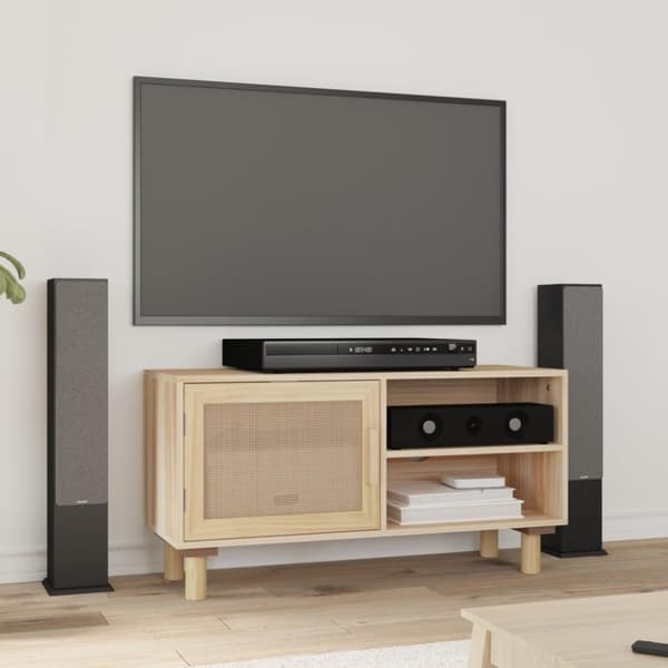 vidaXL TV-benk brun 80x30x40 cm heltre furu og naturrotting