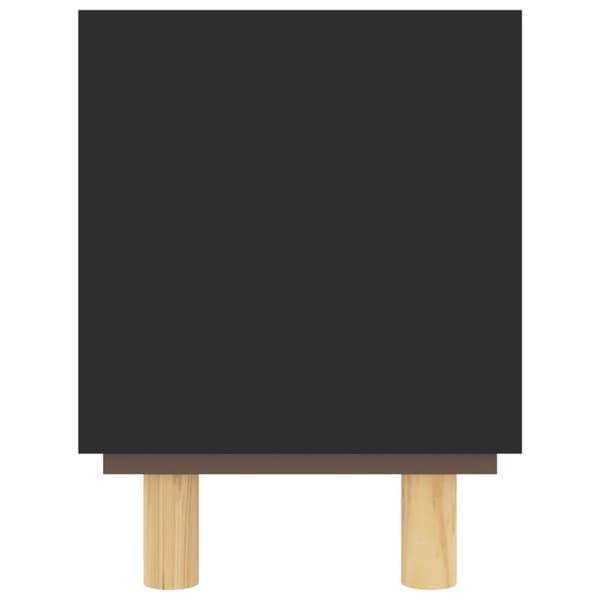 vidaXL Tv-bänk svart 80x30x40 cm massiv furu och naturlig rotting
