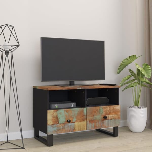 vidaXL tv-bord 70x33x46cm massivt genbrugstræ