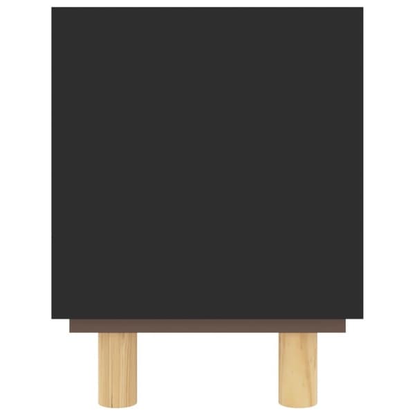 vidaXL tv-bord 105x30x40 cm massivt fyrretræ og naturlig rattan sort