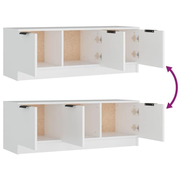 vidaXL tv-bord 102x35x36,5 cm konstrueret træ hvid