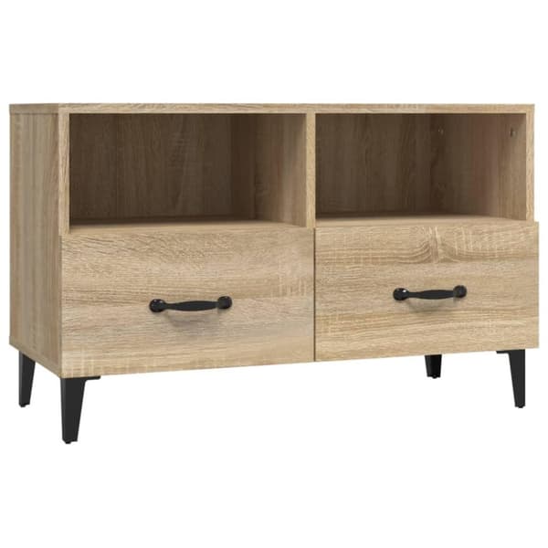 vidaXL TV-benk sonoma eik 80x36x50 cm konstruert tre