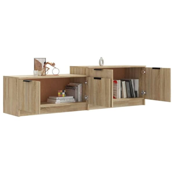 vidaXL tv-bord 158,5x36x45 cm konstrueret træ sonoma-eg