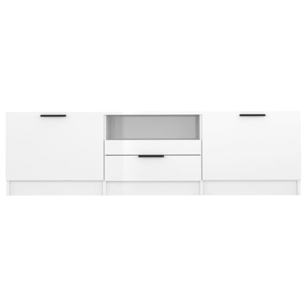 vidaXL tv-bord 140x35x40 cm konstrueret træ hvid højglans
