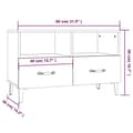 Miniatyrbillede 10 af 11: vidaXL tv-bord 80x36x50 cm konstrueret træ sort