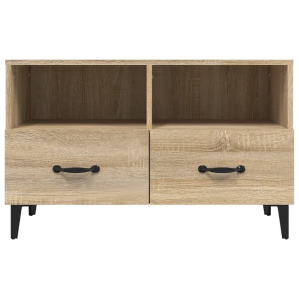 vidaXL tv-bord 80x36x50 cm konstrueret træ sonoma-eg