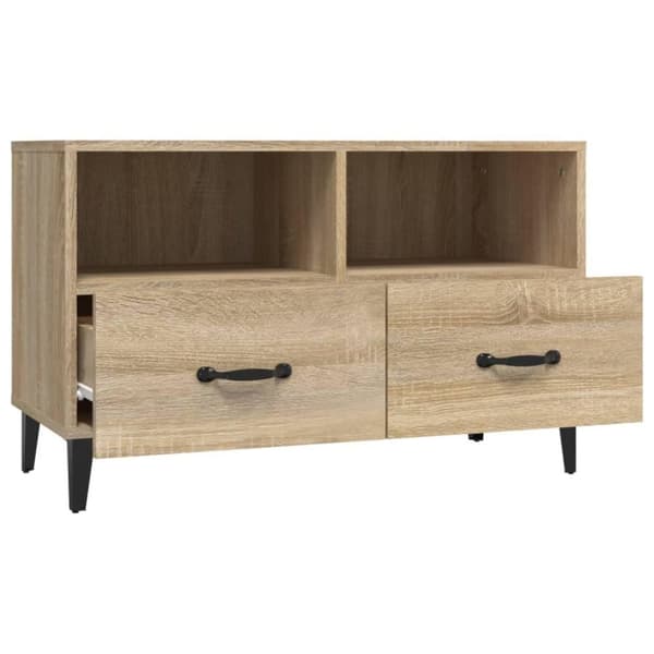 vidaXL tv-bord 80x36x50 cm konstrueret træ sonoma-eg