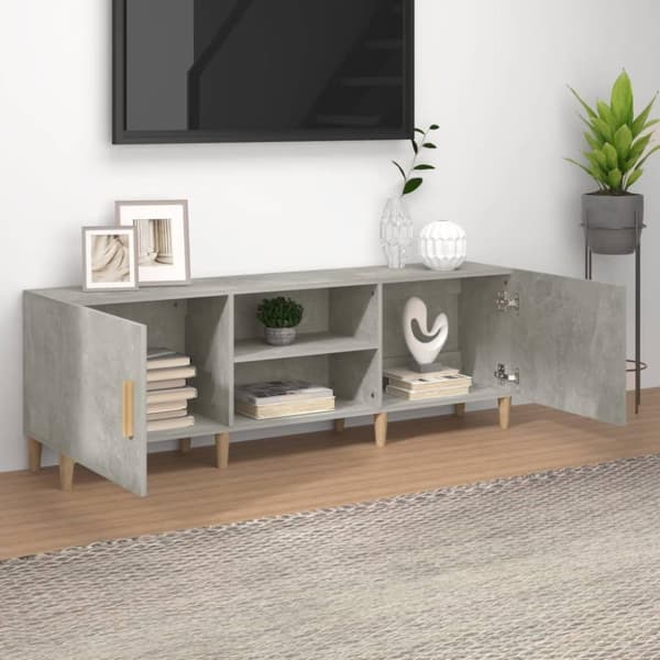vidaXL TV-benk betonggrå 150x30x50 cm konstruert tre