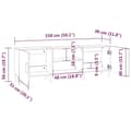 Miniatyrbilde 8 av 9: vidaXL TV-benk betonggrå 150x30x50 cm konstruert tre