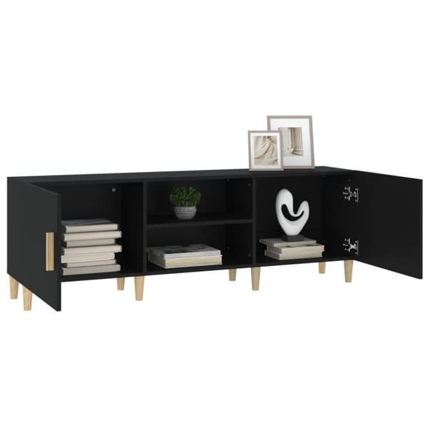 vidaXL TV-benk svart 150x30x50 cm konstruert tre