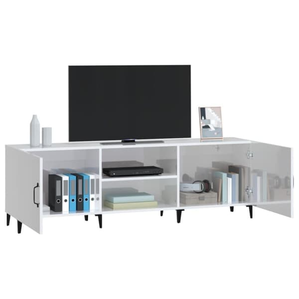 vidaXL Tv-bänk vit högglans 150x30x50 cm konstruerat trä