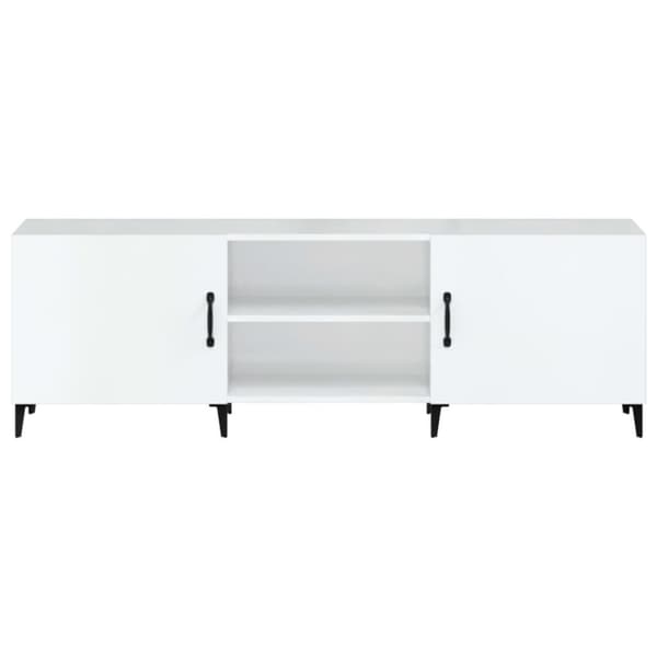 vidaXL Tv-bänk vit högglans 150x30x50 cm konstruerat trä