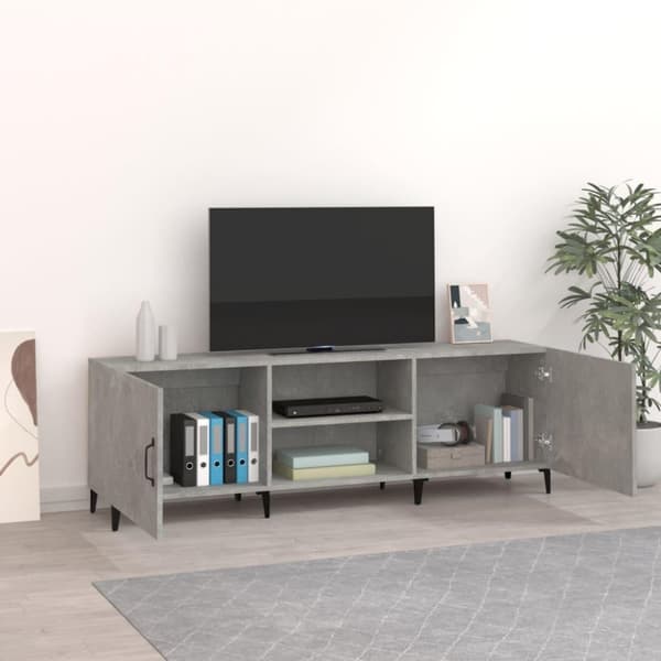 vidaXL TV-benk betonggrå 150x30x50 cm konstruert tre